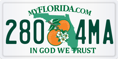 FL license plate 2804MA