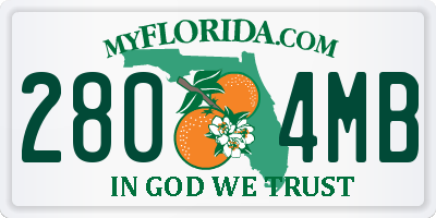 FL license plate 2804MB