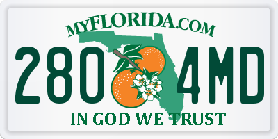 FL license plate 2804MD
