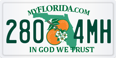 FL license plate 2804MH