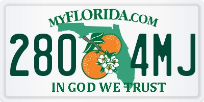 FL license plate 2804MJ