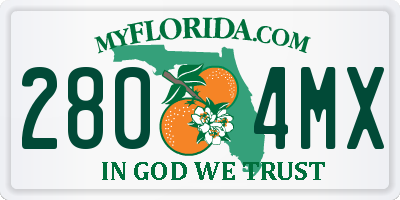 FL license plate 2804MX