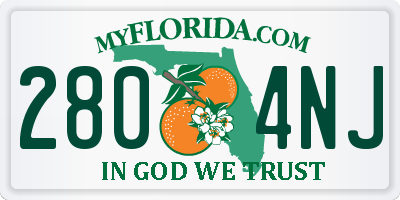 FL license plate 2804NJ