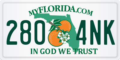 FL license plate 2804NK