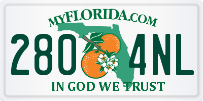 FL license plate 2804NL