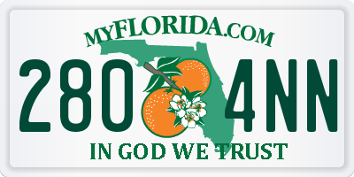 FL license plate 2804NN