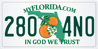 FL license plate 2804NO