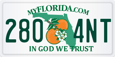 FL license plate 2804NT