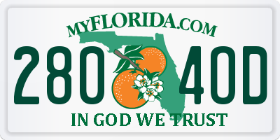 FL license plate 2804OD