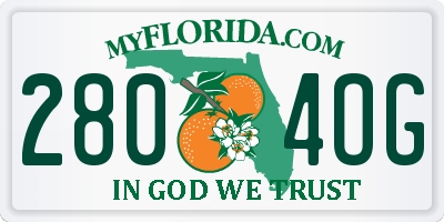 FL license plate 2804OG