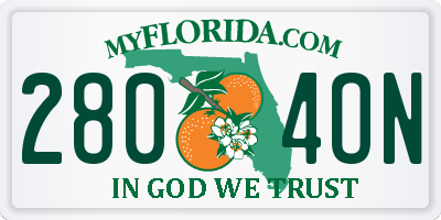 FL license plate 2804ON