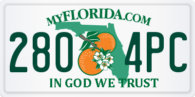 FL license plate 2804PC