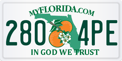 FL license plate 2804PE