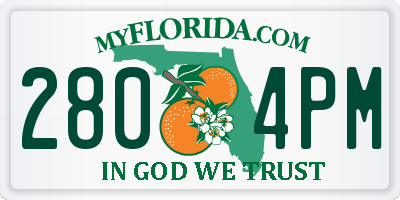 FL license plate 2804PM