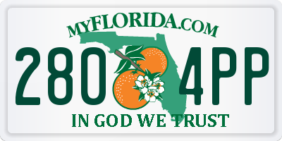 FL license plate 2804PP