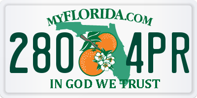 FL license plate 2804PR
