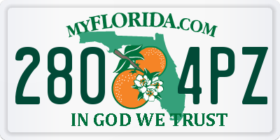FL license plate 2804PZ