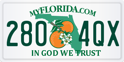 FL license plate 2804QX