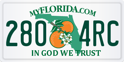 FL license plate 2804RC