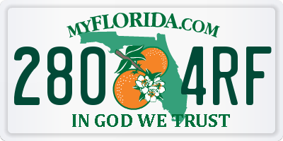 FL license plate 2804RF