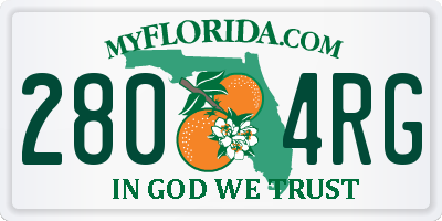 FL license plate 2804RG