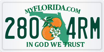 FL license plate 2804RM