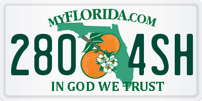 FL license plate 2804SH