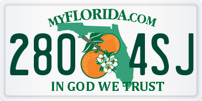 FL license plate 2804SJ