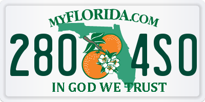 FL license plate 2804SO