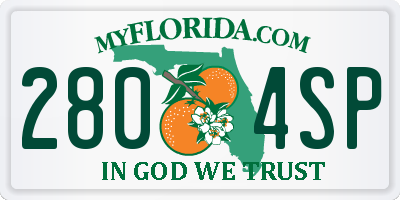 FL license plate 2804SP