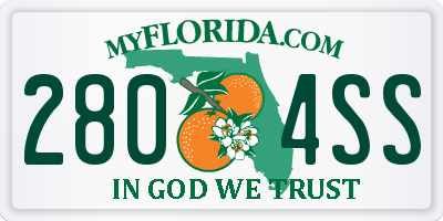 FL license plate 2804SS