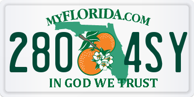 FL license plate 2804SY