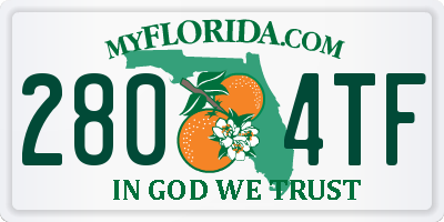 FL license plate 2804TF