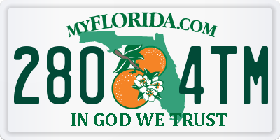 FL license plate 2804TM