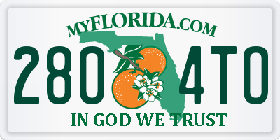 FL license plate 2804TO