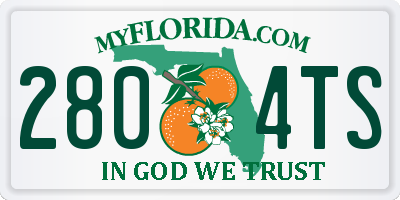 FL license plate 2804TS
