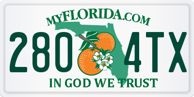 FL license plate 2804TX