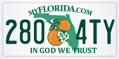 FL license plate 2804TY