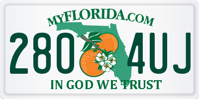 FL license plate 2804UJ