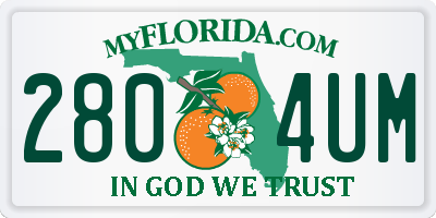 FL license plate 2804UM