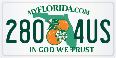 FL license plate 2804US