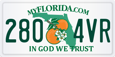 FL license plate 2804VR
