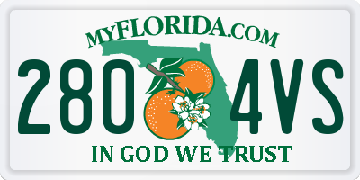 FL license plate 2804VS