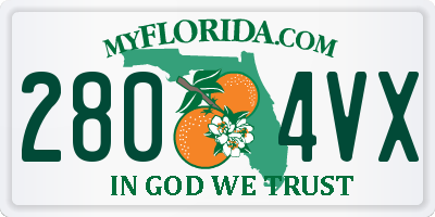 FL license plate 2804VX