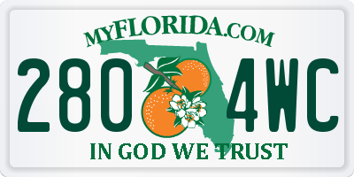 FL license plate 2804WC