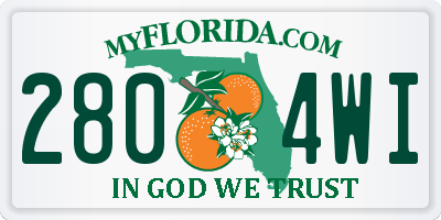 FL license plate 2804WI