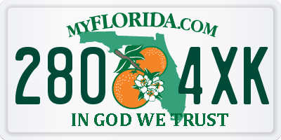 FL license plate 2804XK