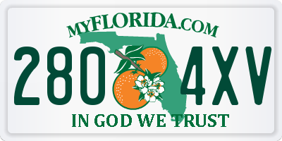 FL license plate 2804XV