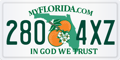 FL license plate 2804XZ