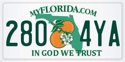 FL license plate 2804YA